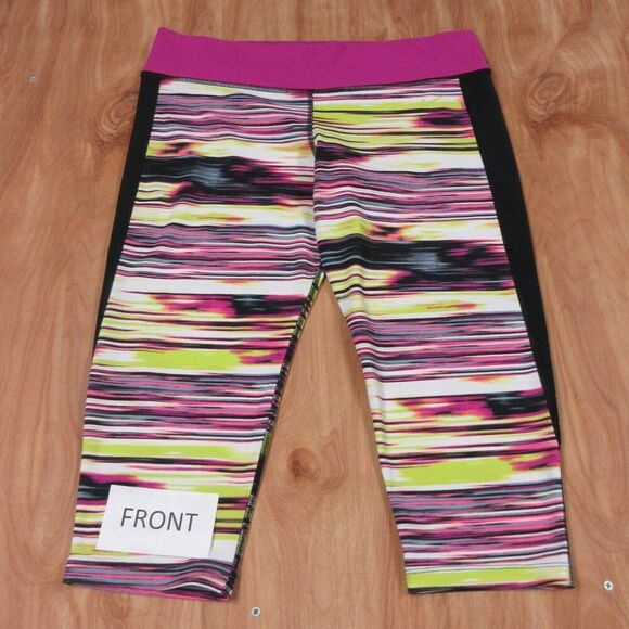 NIKE Solar Wind Hydro Fuchsia Flash Black Capri Size XL Workout Gym Yoga Pants - Picture 1 of 13